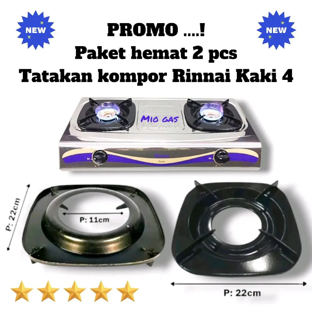 PROMO SPESIAL..! 2 Pcs TATAKAN TUNGKU KOMPOR RINNAI KAKI 4