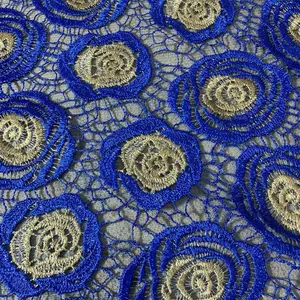 BRUKAT PREDONG KOMBINASI biru elektrik+cream 1/m putra bahagia textile