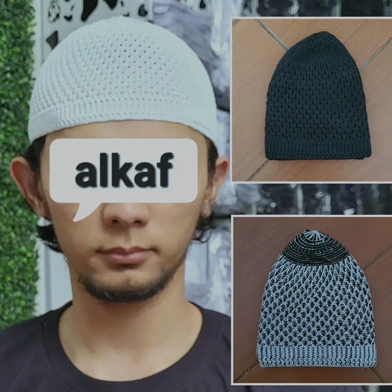 Paket 3pc Peci umroh Haji Rajut Bahan woll Muslim pria Nyaman Lokal Umroh Lembut 0