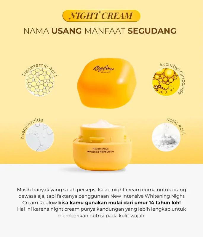 Reglow Skincare Paket 2 Item New Rejuvenating Intensive Day Cream dan Whitening Night Cream Krim Siang dan Malam Dr Shindy Original 7