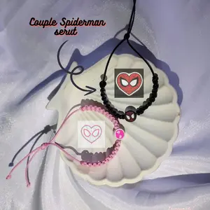 Gelang couple Spiderman serut anyam Bracelets