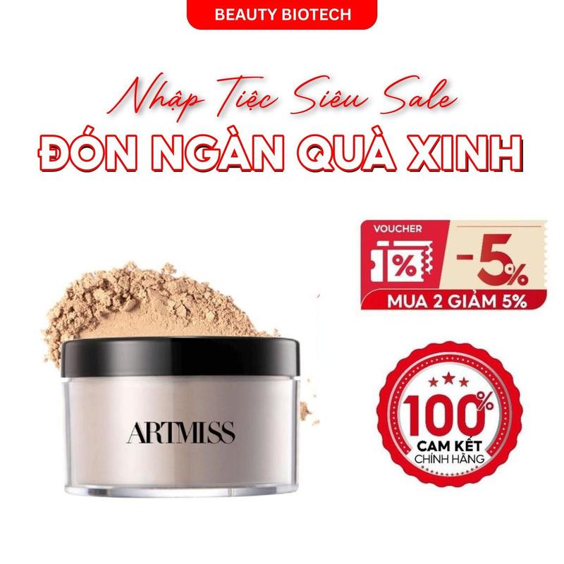 Phấn phủ ARTMISS TRANSPARENT MATTE POWDER kiểm soát dầu nhờn giúp giữ nền lâu trôi 30g Cosmetic Mỹ Phẩm