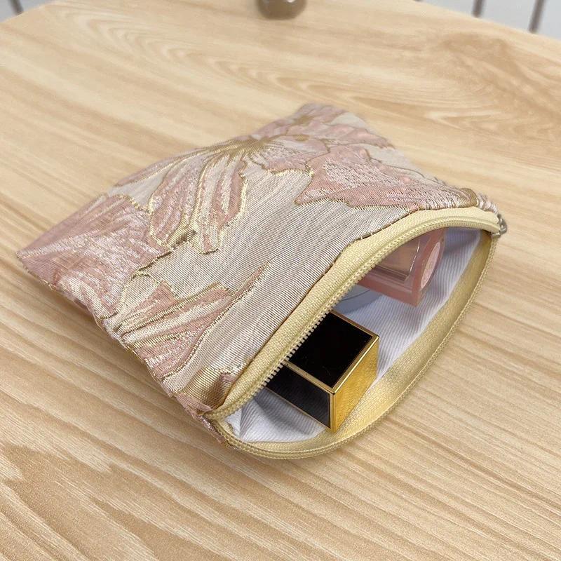 Mini Coin Key Purse Storage Bag Zipper Money Card Holder Bags Small Flower Printed Girls Lipstick Earphone Sanitary Napkin Pouch 3