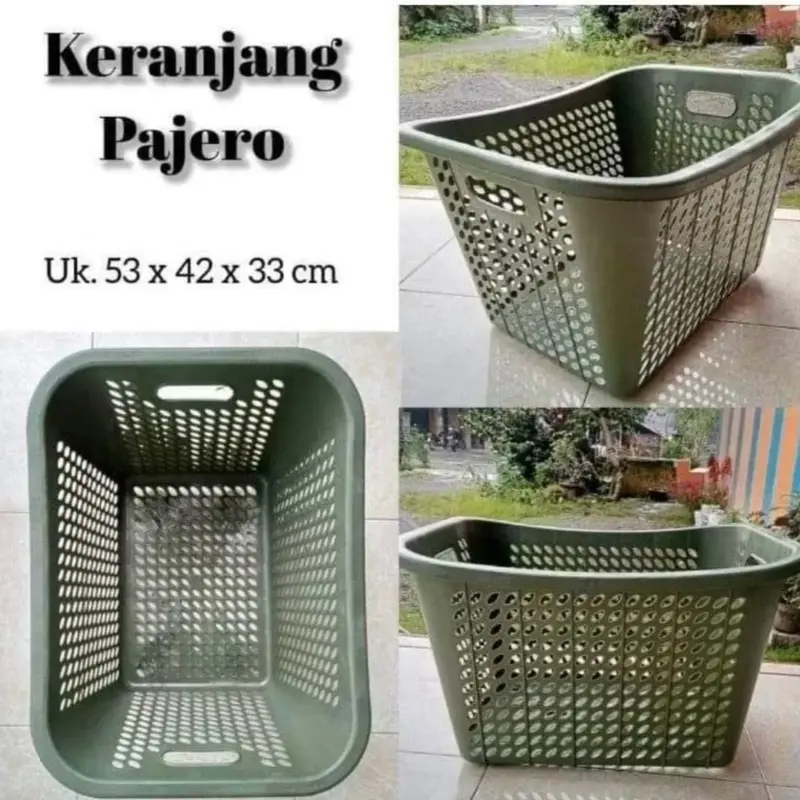 Keranjang Pakaian Baju Laundry Plastik Bolong/Ikan Sayur Buah Serbaguna Pajero - Model Terbaru 1