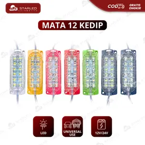 (2 pcs) Lampu Kolong Modul Led Mata 12 Truk Bis 24 Volt 24V Nyala Kedip