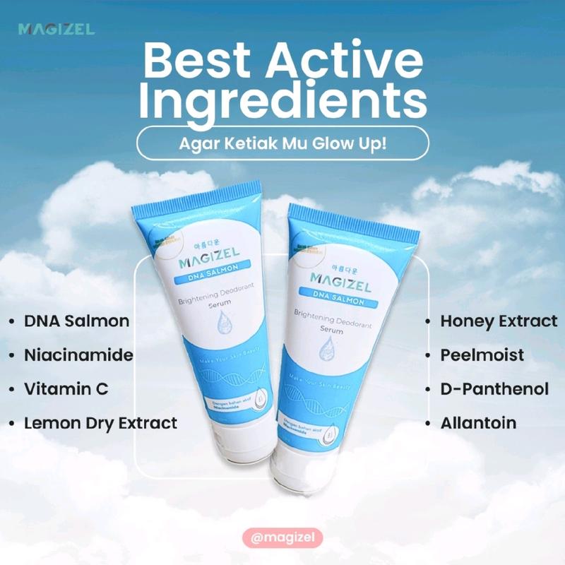 MAGIZEL DNA SALMON BRIGHTENING DEODORANT SERUM Antipespirant Niacinamide Lemon Bau Ketiak Pencerah 4