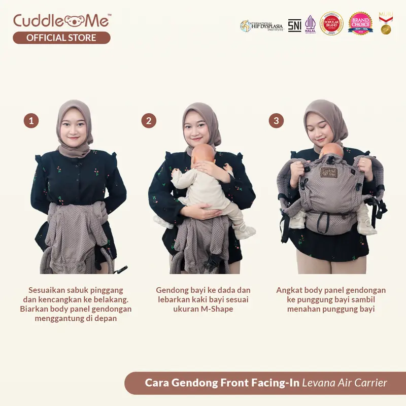 Gendongan Bayi - CUDDLEME Levana Air Carrier Gendongan Kanguru SSC M Shape Adjustable 5