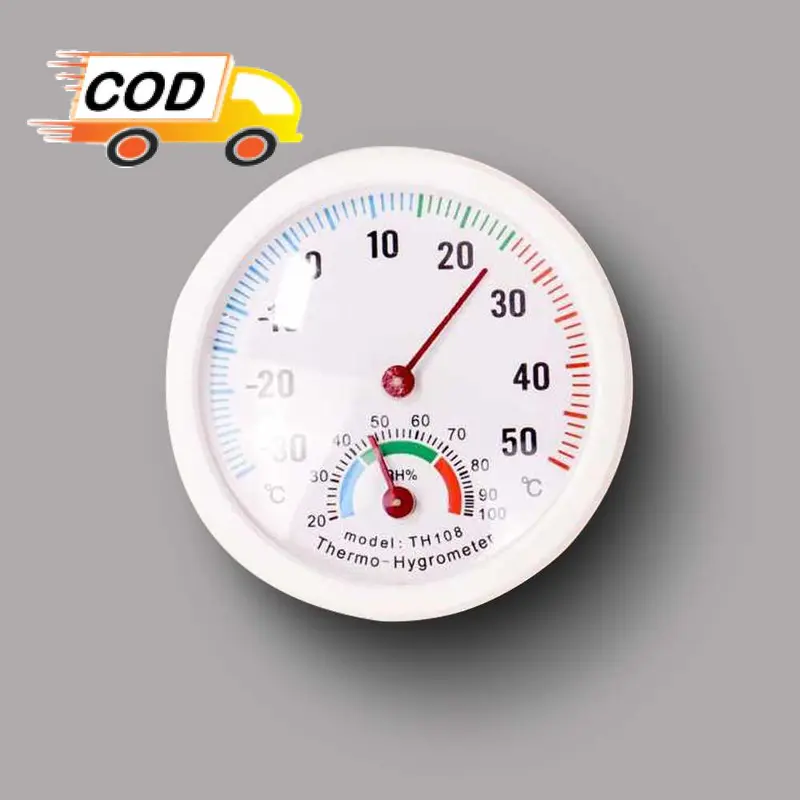 Termometer Alat Pengukur Suhu Temperature Hygrometer Kelembaban Analog Akurat Humidity Monitor Ruangan dengan Bracket Stand 1
