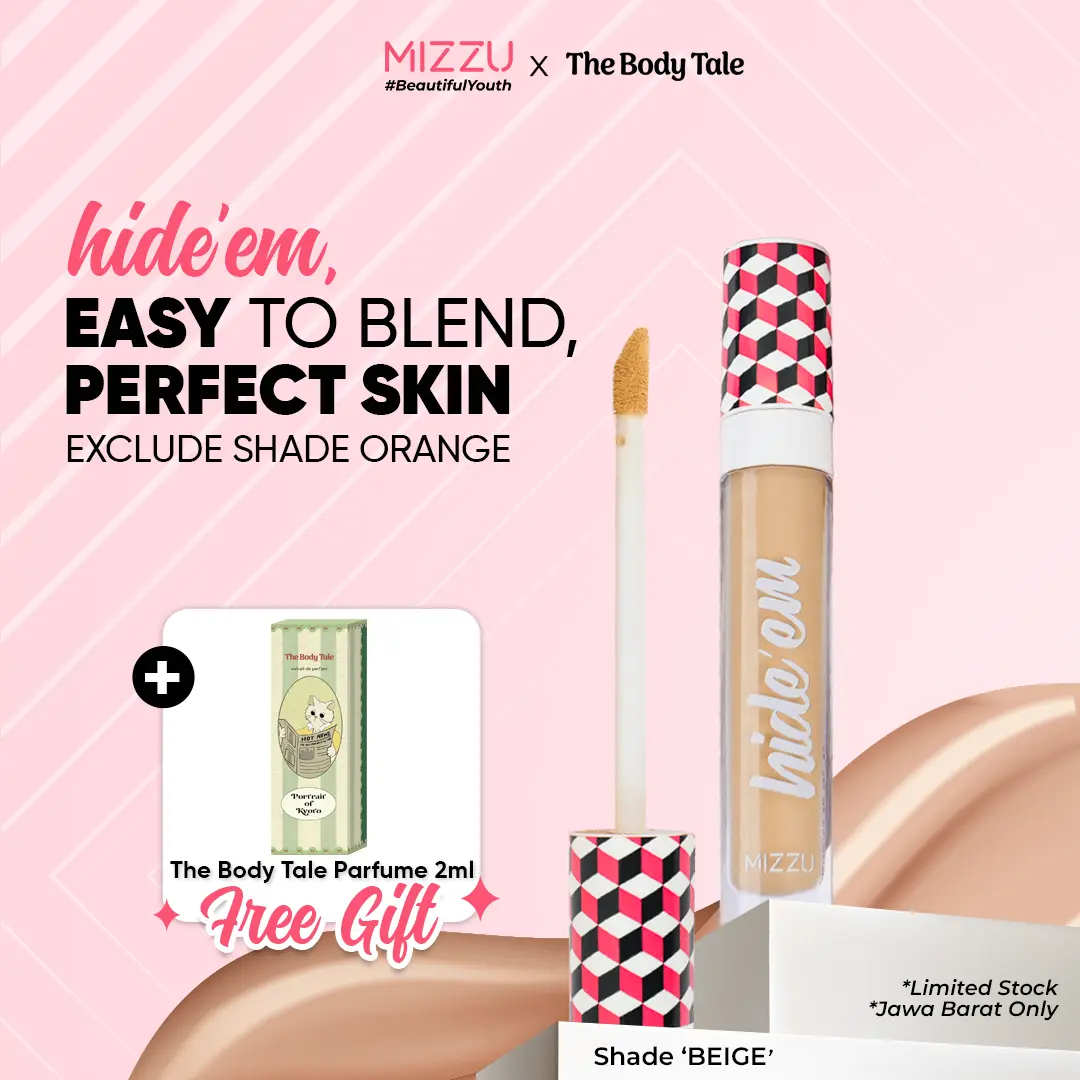 Mizzu Hide’em Contour And Concealer Beige - Concealer Corrector Wajah Foundation Hitam Lasting Mencerahkan