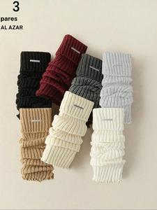 Calentadores de piernas metálicos versátiles para mujer, colores aleatorios, estilo ajustado, para todas las estaciones, ropa casual, 1/2/3/4 pares