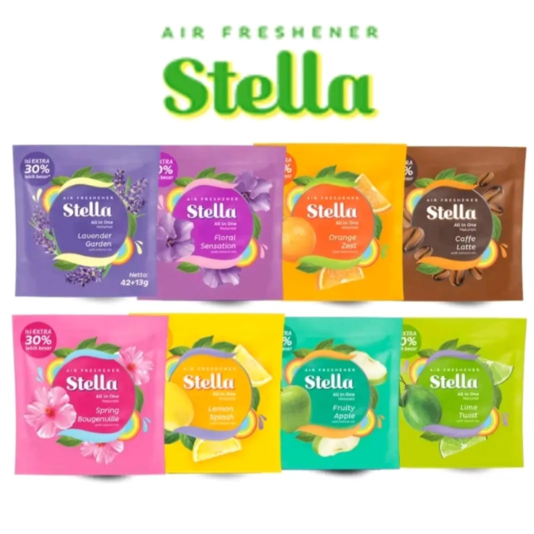 STELLA ALL IN ONE 44+13gr (KEMASAN BARU ISI LEBIH BESAR) Pengharum Ruangan Gantung