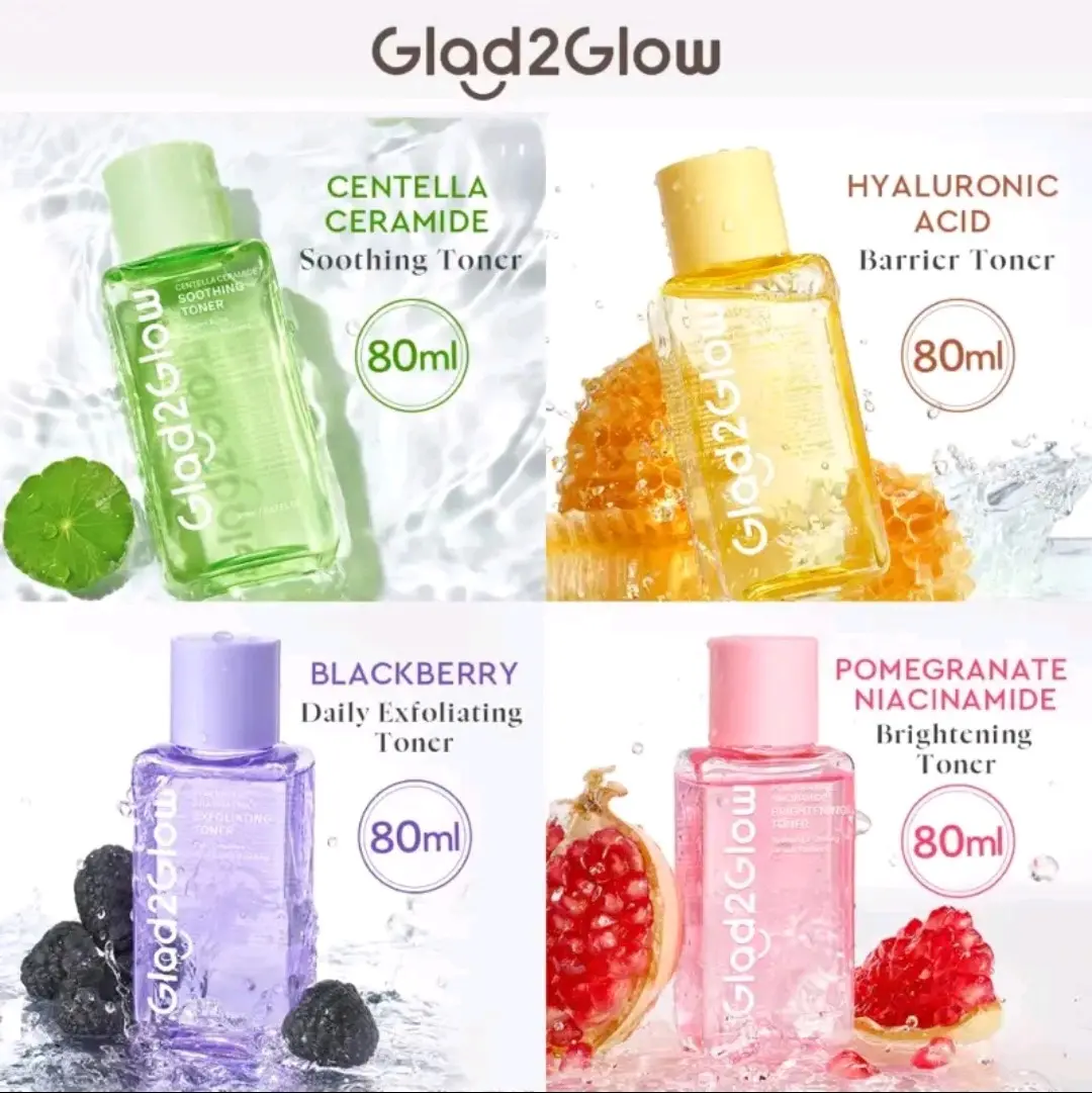 TONER GLAD2GLOW | Soothing acne | Propolis Barier | Brightening Niacinamide | Daily Exfoliating