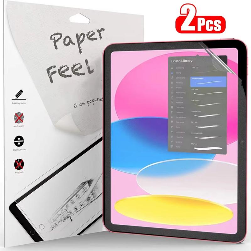 2PCS Paper Film Like Screen Protector For iPad 10 10th Pro 13 M4 12.9 2025 Air 11 5 4 M3 M2 A16 9th Generation Mini 6 7 No Glass
