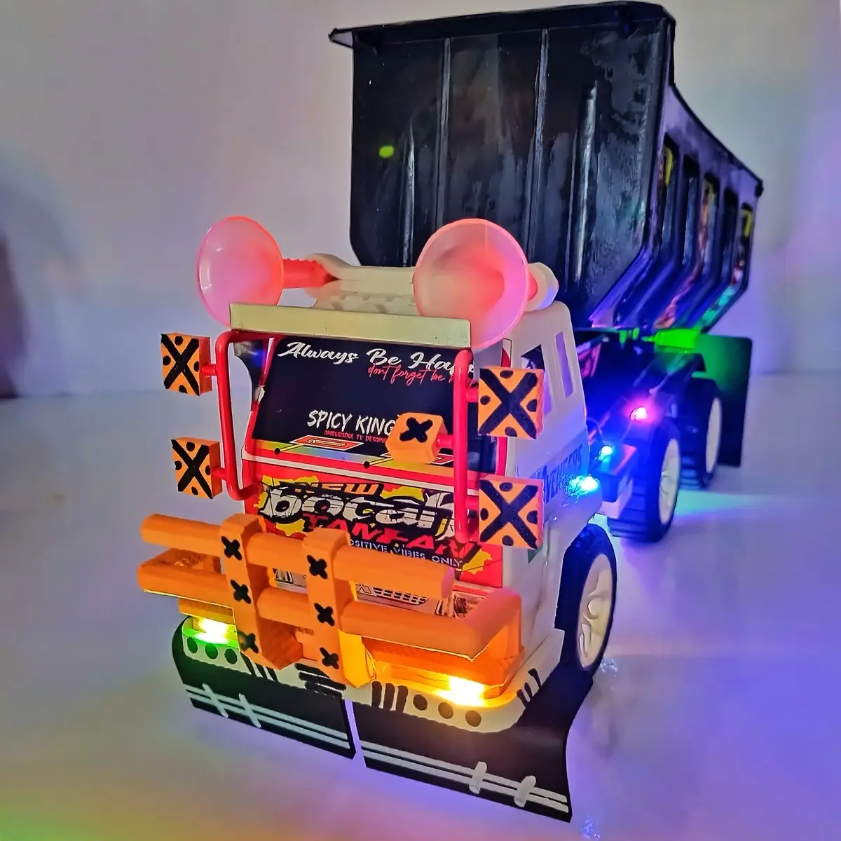 Miniatur Truk Oleng Mainan Mobilan Truk Tronton Mainan Viral Ful Varian Set Hadiah Truk Toy Anak dengan Lampu RGB Rainbow 3 Mode
