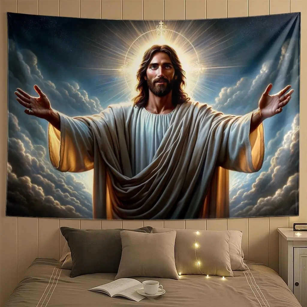 Permaidani Hiasan, Reka Bentuk Yesus, Pelbagai fungsi, Sesuai untuk Hiasan Bilik, Kain Latar Belakang, Hadiah Gereja Kristian, Hadiah Nasib Baik