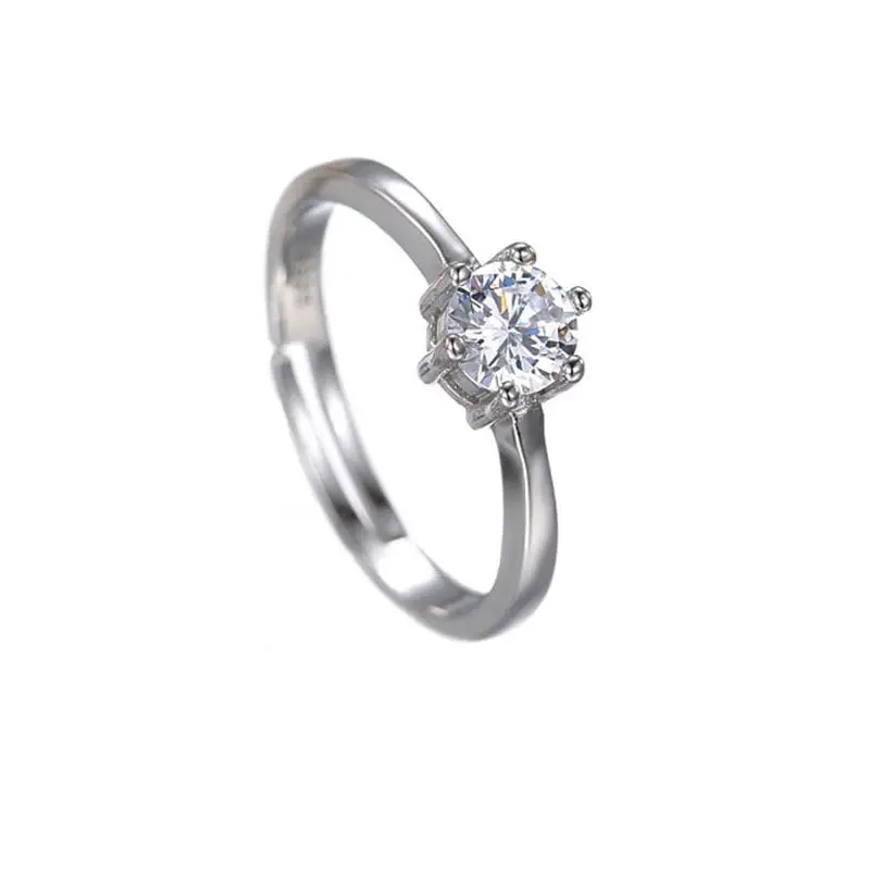 Ranier Verena Cincin Couple Pasangan Estetik Hadiah Perempuan Titanium Silver Jewellery Elegant Adjustable Rings Berlian Permata 4
