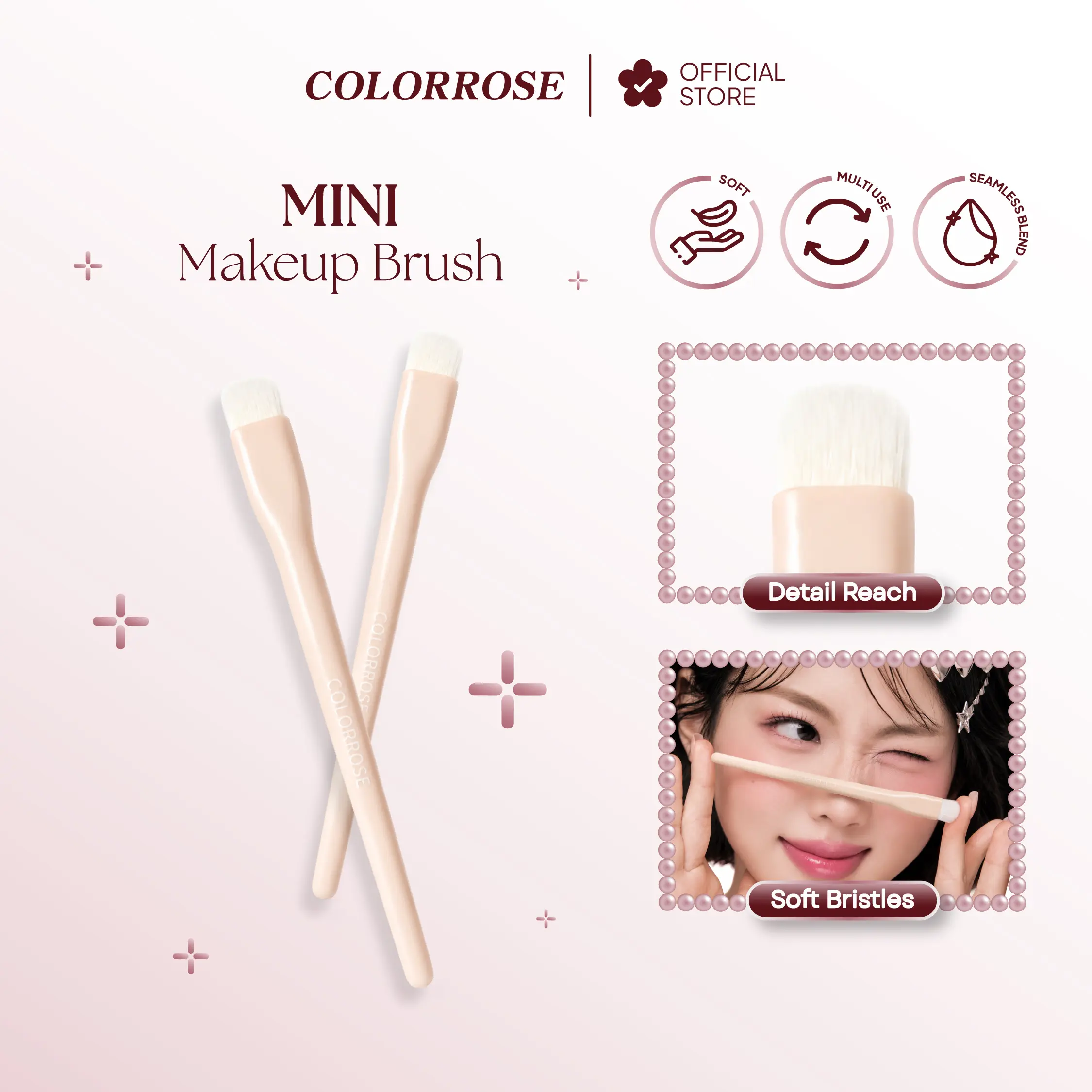 ( FREE GIFT ) COLORROSE Mini Makeup Brush Concealer Eyeshadow Detail Brush Soft Bristles Free Gift Random Color