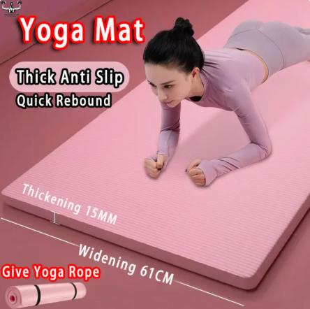 Thảm yoga 15 mm mềm, mật độ cao, siêu dày, chống trượt; thảm tập Pilates; thảm…
