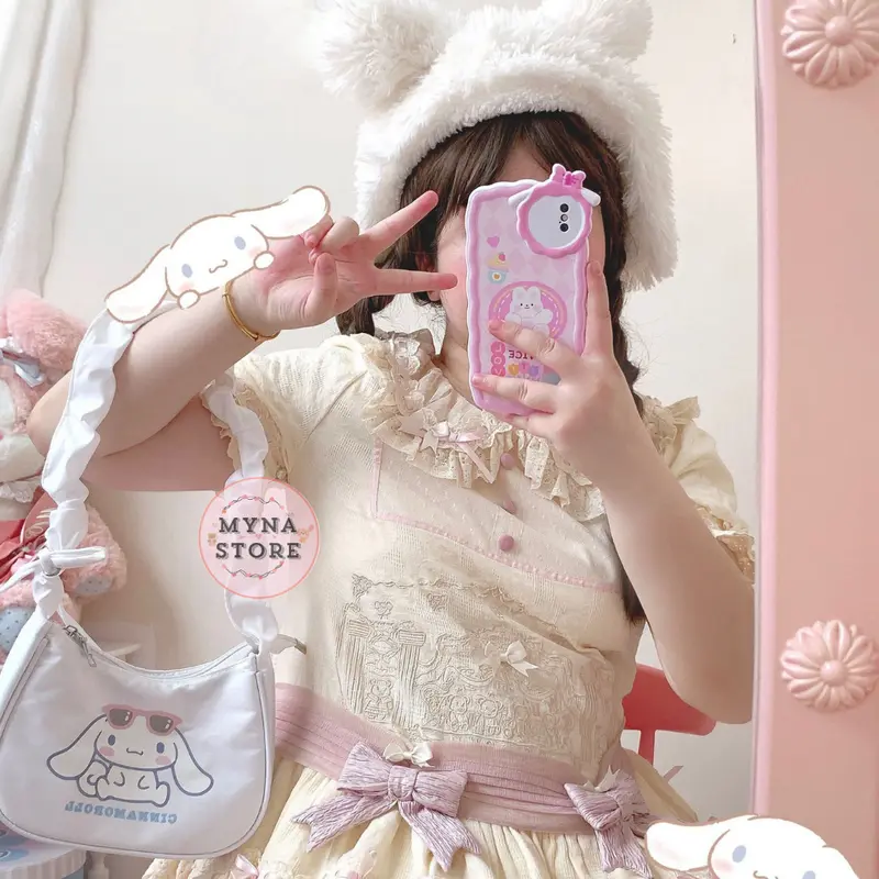 Mynastore - Tas Selempang Sanrio Kuromi Melody Moroll Pochacco Tali Kerut - TPS020 6