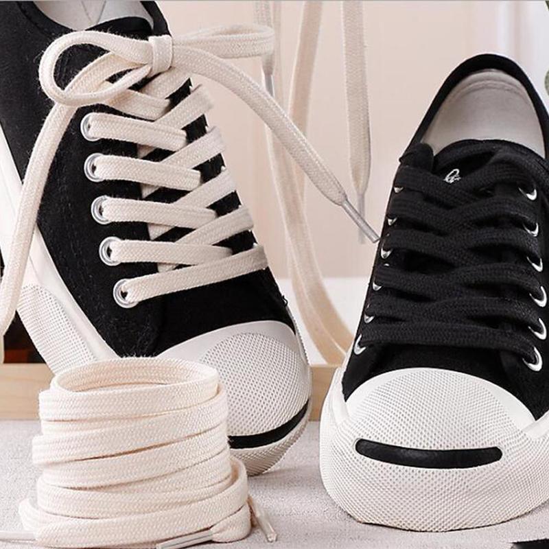 Dây Giày Bệt Bằng Cotton, 1 Đôi, Dây Giày Vải, Màu Trơn Phong Cách Thường Ngày Đơn Giản Và Dễ Phối Đồ Thích Hợp Cho Giày Thể Thao, Dành Cho Nam Và Nữ, Thông Dụng 1