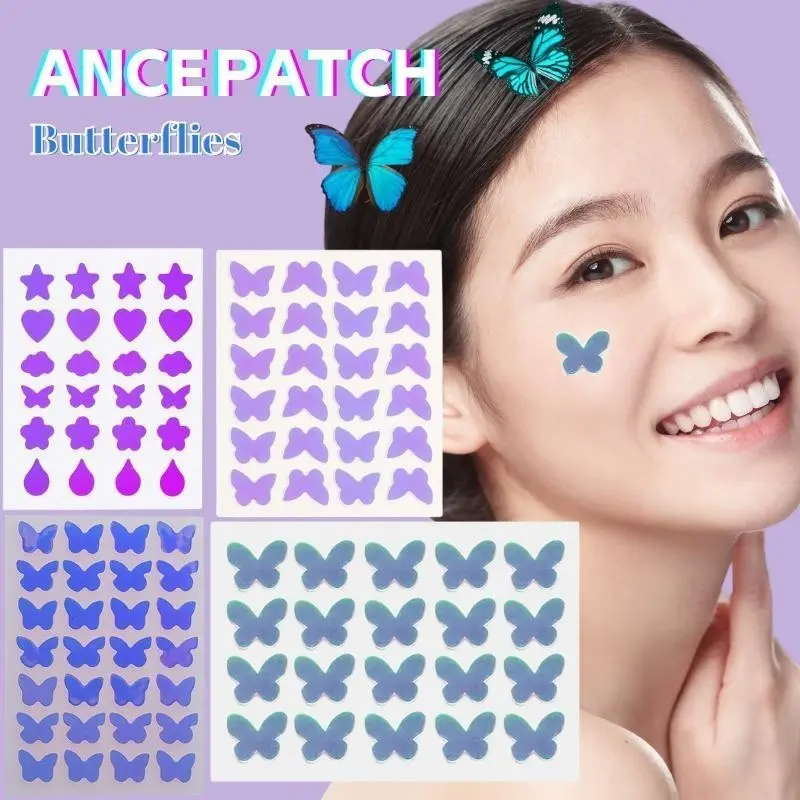 COD Acne Patch Jerawat Hologram Transparan Bening Tahan Air Sakura Butterfly Kupu Kupu Star Love 4