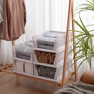 Keranjang Organizer Lemari Model Laci Diperkuat Kapasitas Besar Rak Penyimpanan Rumah 33.5 x 43 x 18 CM Hemat Ruang & Anti Lembap