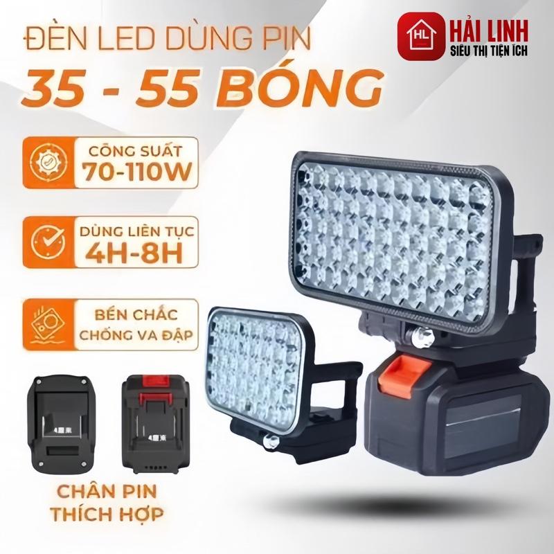 Đèn LED Gắn Pin Siêu Sáng 35-55 Bóng Có Cổng USB Tay Cầm Tiện Lợi Thời Gian Chiếu Sáng Lên Đến 10 Giờ