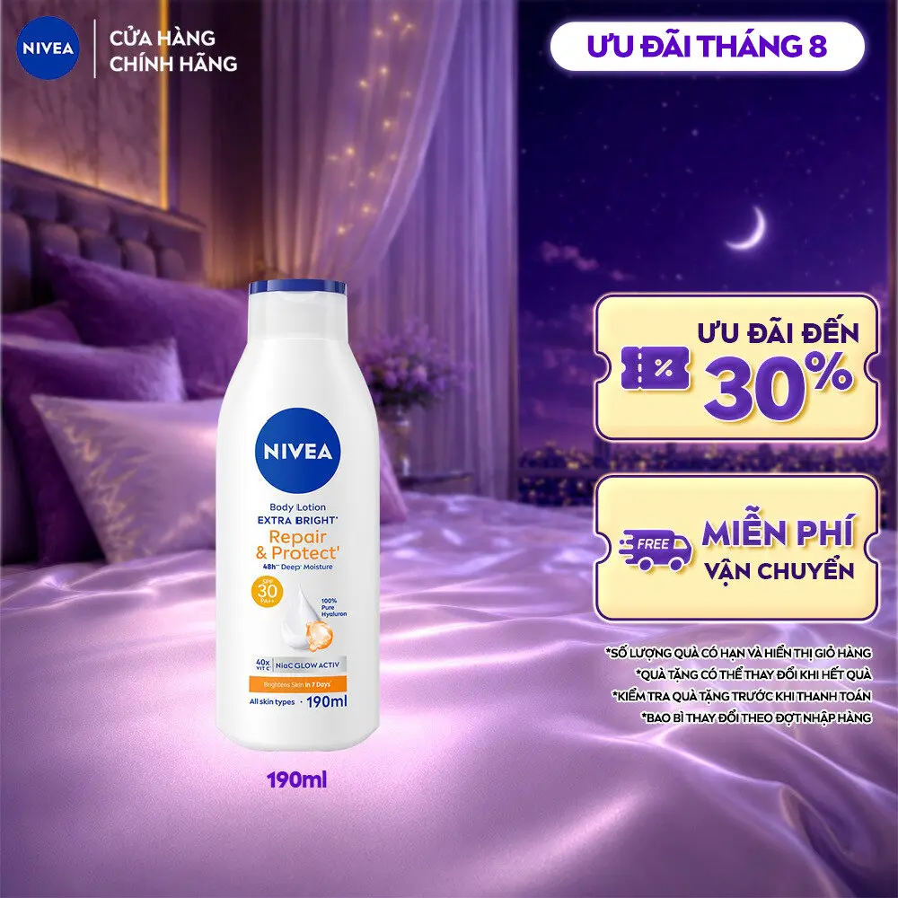 Sữa Dưỡng Thể Nivea Extra Bright Phục Hồi & Chống nắng 200m/350ml - 99562/88311
