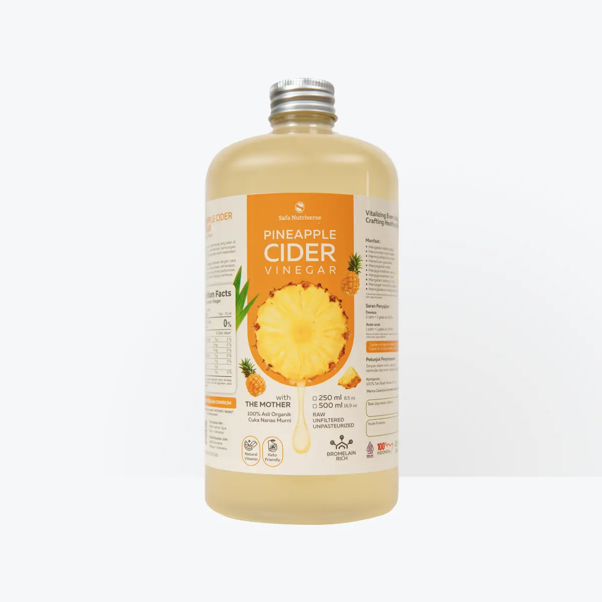 CUKA NANAS WITH MOTHER Pineapple Vinegar Natural Organik Lemonify Botol 500ml bukan apel