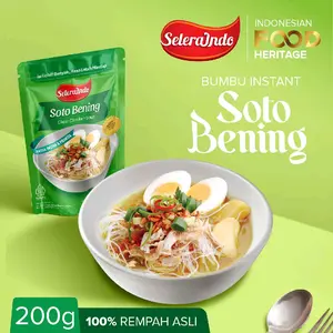 Seleraindo Bumbu Soto Bening Instan 200gr – Bumbu Soto Ayam Kuah Bening Segar, Praktis Siap Masak, Tanpa Pengawet, Halal, Rasa Tradisional