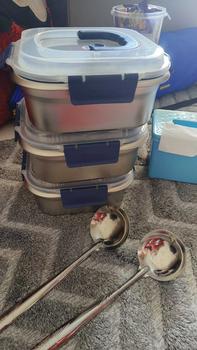 Product Review of “COD”(Lunch box)3pcs-nampan sus Kedap Udara, Tahan Suhu Tinggi, Cocok untuk Kulkas dan Aktivitas Luar Ruangan/ES Kotak Makanan Stainless Steel Food Grade Dengan Penutup Kedap Kotak Penyimpanan Makanan Stainless Steel Tebal dengan Tutup/live from A**n c**n 0
