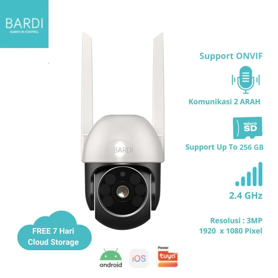 BARDI Smart IP Camera CCTV Outdoor PTZ  - Kamera Smart Wifi PTZ