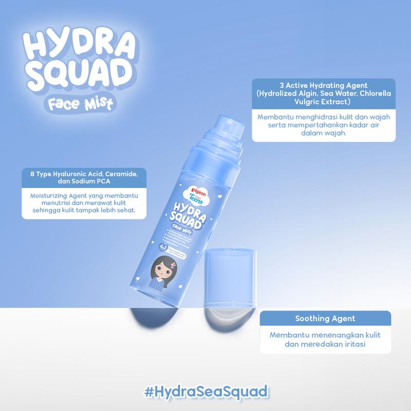 Pigeon Teens Hydra Squad Face Mist 50ml | Skincare Remaja | Ekstra Melembapkan | Hyaluronic Acid & Witch Hazel 1