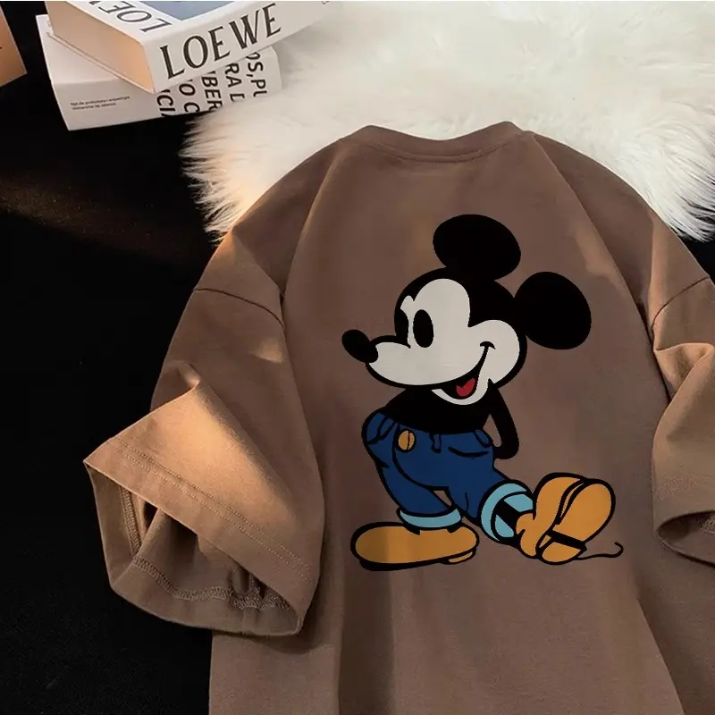 JOY FASHION Tshirt Kaos Unisex Lengan Pendek Oversize Motif Mickey Bahan 100% Cotton Nyaman