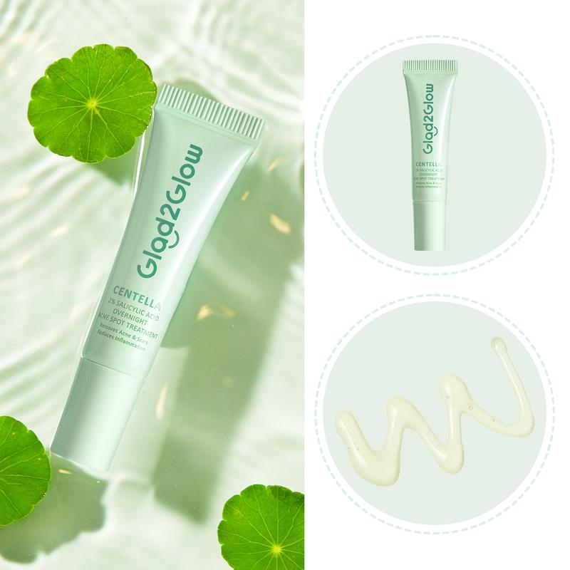 Glad2Glow Centella Salicylic Acid Overnight Acne Spot Treatment 5g | Totol Jerawat Salep Jerawat Acne Gel Anti Acne Cream 3