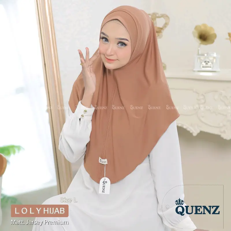 QUENZ HIJAB INSTAN LOLLY BERGO  Soft ped medina JERSEY PREMIUM SIZE M & L BY QUENZ Muslim Kerudung Jilbab Tebal sport 2025 kenan Panjang Wanita Layer Nyaman Sporty Pad Cantik 5