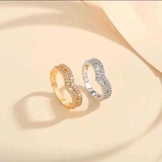 Cincin aurel titanium anti karat dua layer gold dan silver cantik elegan