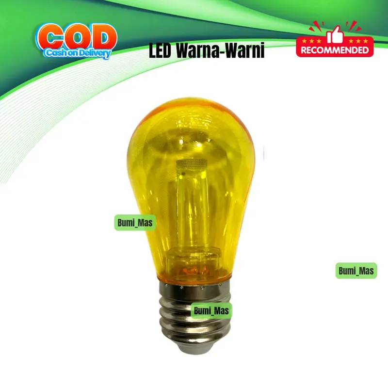 (Paket Isi 10Pcs) Lampu Cafe Warna-Warni Transparan Led Cafe Warna Bohlam Lampu Kecil 1