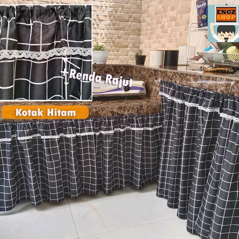 HEMAT 5 PCS KOLONG DAPUR PAKET HEMAT GORDEN KOLONG DAPUR UK 70X100 MURAH Katun Korden Curtain Elegant Dekorasi 6