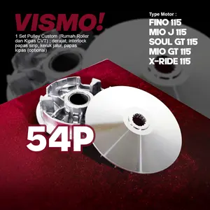 ET-07-54P - PULLEY SET 54P CUSTOM MIO J/SOUL GT 115/XRIDE 115/FINO 115/MIO GT 115 CVT MODIF BUBUT DERAJAT KEROK JALUR INTERLOCK rumah roller