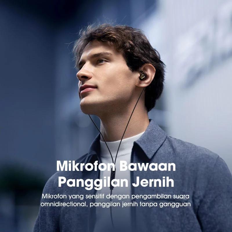 【EKSKLUSIF AFDHAL】ACOME ACE01 Pro 3D Subwoofer Headphone Earphone Headset Type-C Powerfull Bass Plug and Play Transparent Wired Body Black Original Garansi 24 Bulan