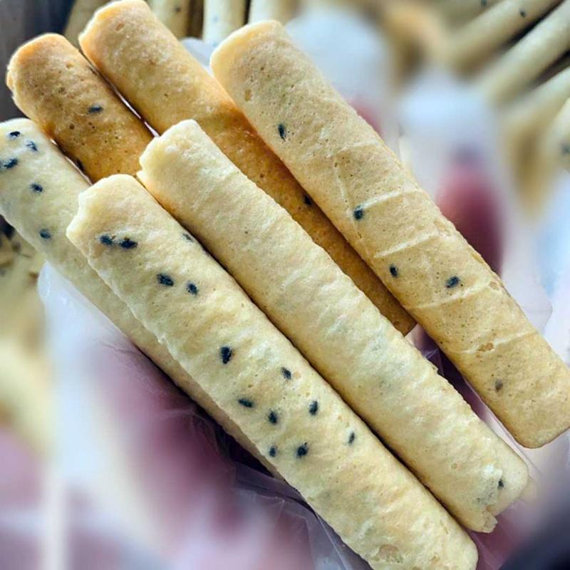   1kg  Bánh Ống Mè Giòn Đặc Biệt Giòn Thơm - Món Ăn Vặt Tuổi Thơ Hương Vị Trứng Và Sữa | 500gr gói 