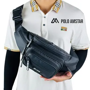 POLO AMSTAR Tas Selempang Pria Waistbag Polo Amstar Tas Pinggang 7 Ruang Aktif Bahan Waterproof