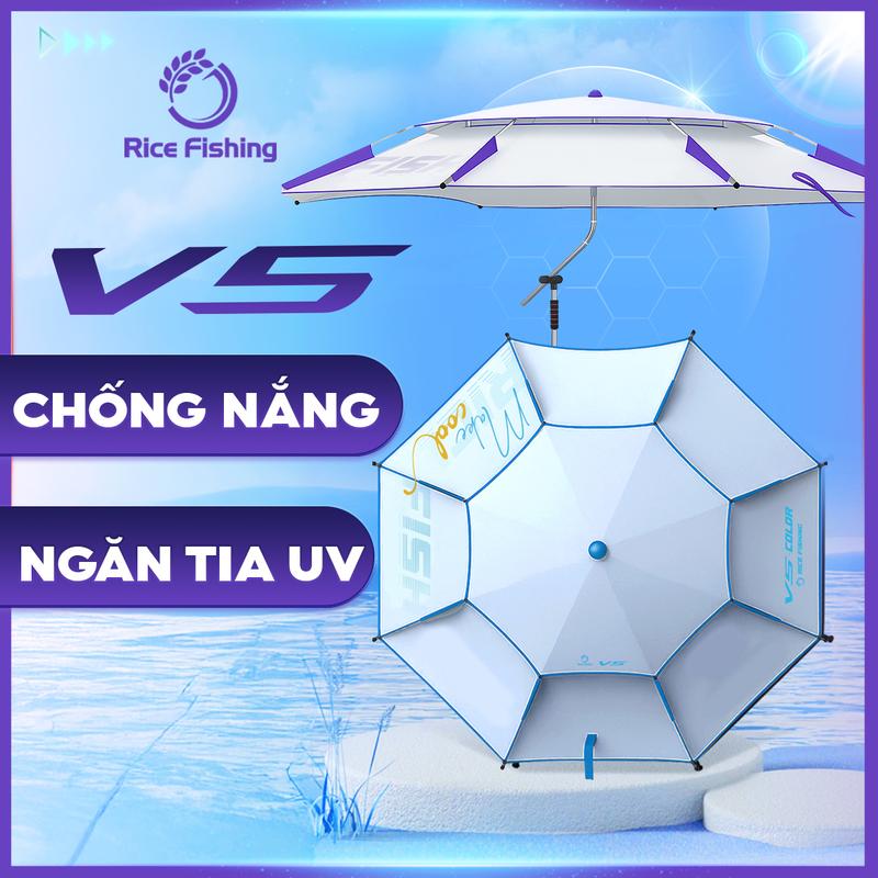 Ô câu cá V5 NEW COLOR 2025 Rice Fishing phủ Nano tăng cường cách nhiệt chống nắng mưa KK-64