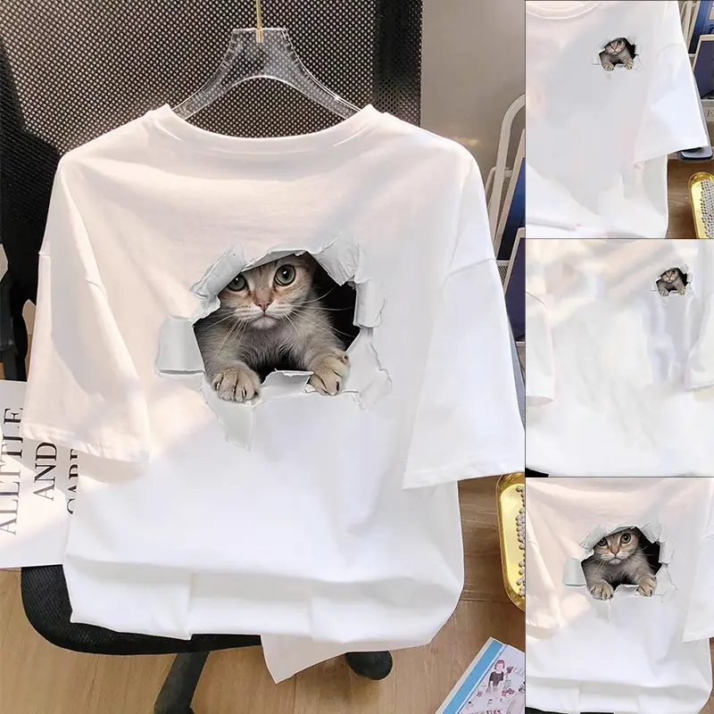 【CHMian mall】T-SHIRT WANITA -Kaos putih /Loose short sleeve woman/Round neck oversize Baju/baju atasan wanita terbaru/Ootd kekinian santai/bermotif letter baju Polos basic atasan casual regular