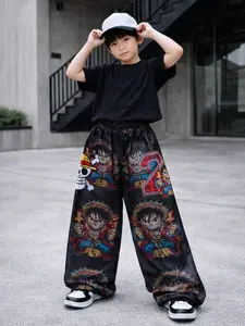 Celana Panjang Anak Embos Full Printing Baggy Pants Usia 5-14 Tahun Unisex Bahan Full Nyaman berkualitas