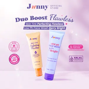 JUNNY - Duo Boost Flawless | Low PH Face Wash Berry Bright 100 ml + Skin Tint Perfecting Flawless 30gr