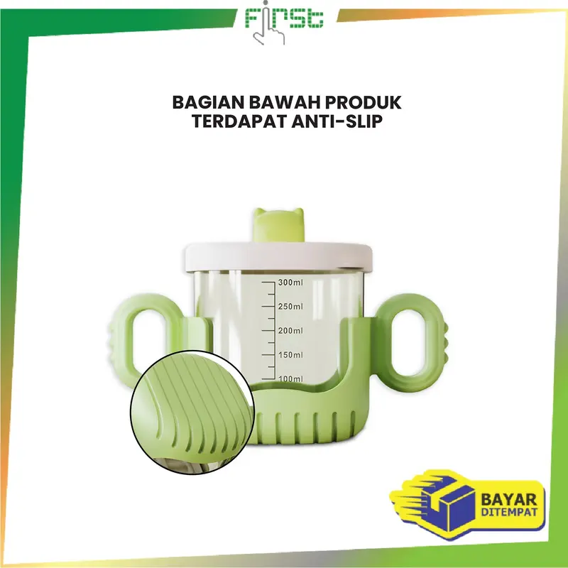 [COD] FH C1053 Gelas Minum Baby Training Cup 300ML dengan Pegangan dan Sedotan 6