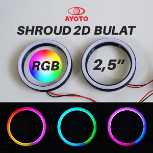 SHROUD ANGEL EYES AYOTO  2.5 INCH 2D RGB BULAT MOTOR MOBIL PLUG AND PLAY