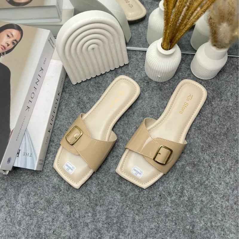 Sendal Platform Empuk Wanita Anti Slip Terbaru 2024 Korean Style - Karet, Cewek 3